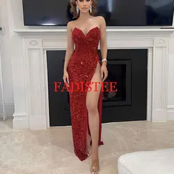 Блестящие платья русалки для выпускного вечера с блестками Vestidos De Fiesta Elegantes Para Mujer 2023, вечерние платья