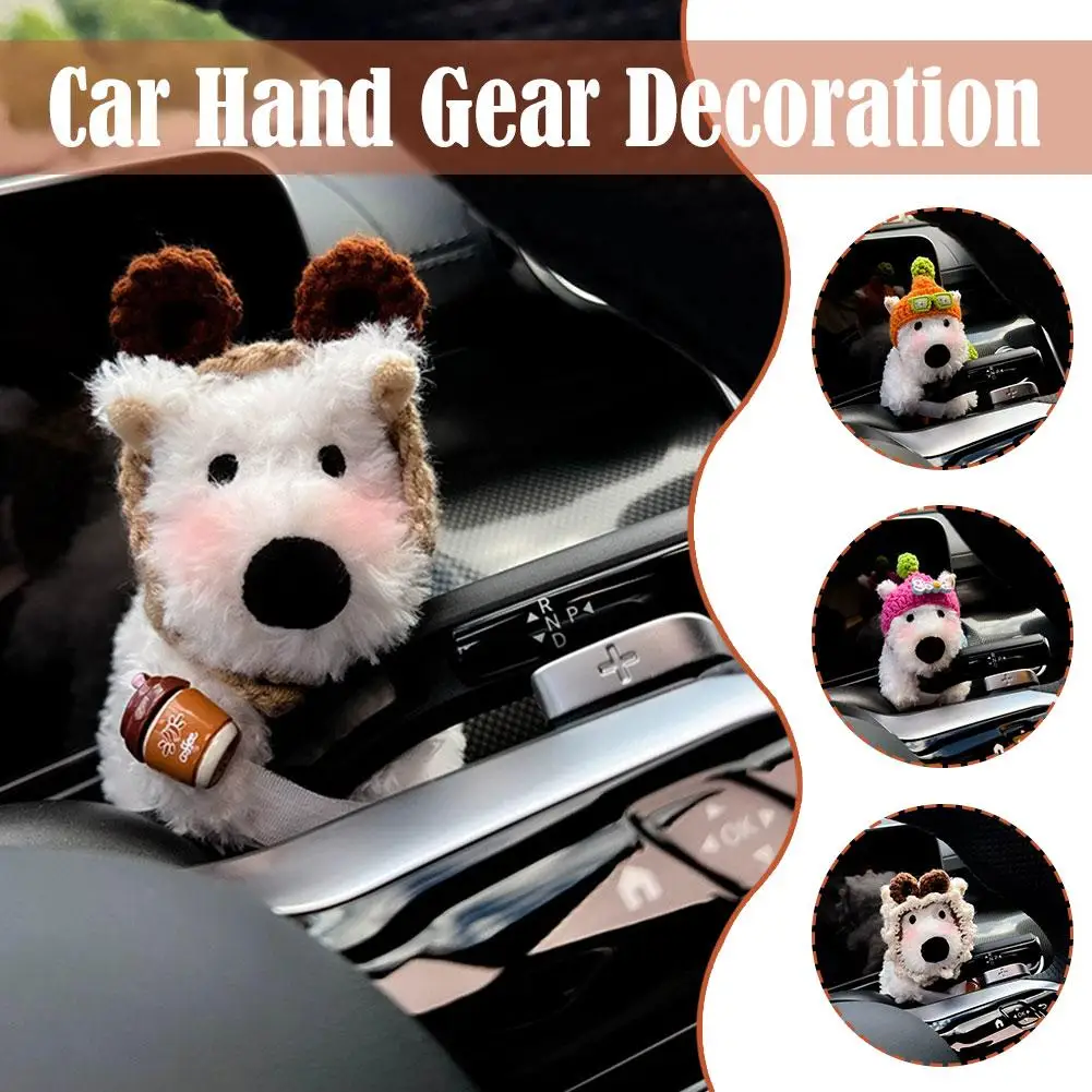 Car Pendant Kawaii Dog Doll Ornaments Car Wiper Turn Decoration Clutch Pendant Interior Signal Plush Puppy Switch Auto Deco M0K4