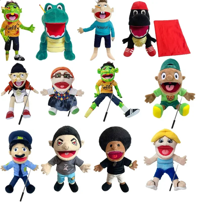 Jeffy Dad Sml Puppets Dinosaur Plush Toy Jeffy Puppet Dolls Jeffy With Stick Family Marioneta Boy Zombie Rapper Feebe Kid Gifts