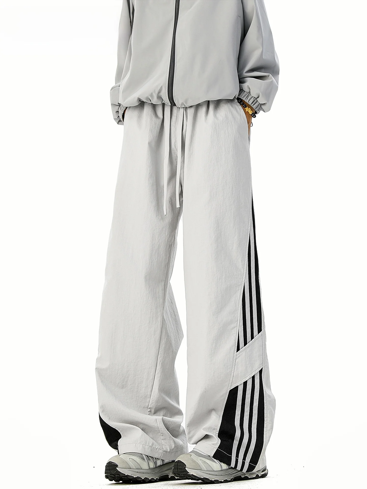 

Мужские повседневные брюки JOKARJONNY American Style Color Block: модные, свободные, прямые, быстросохнущие спортивные брюки для весны и осени