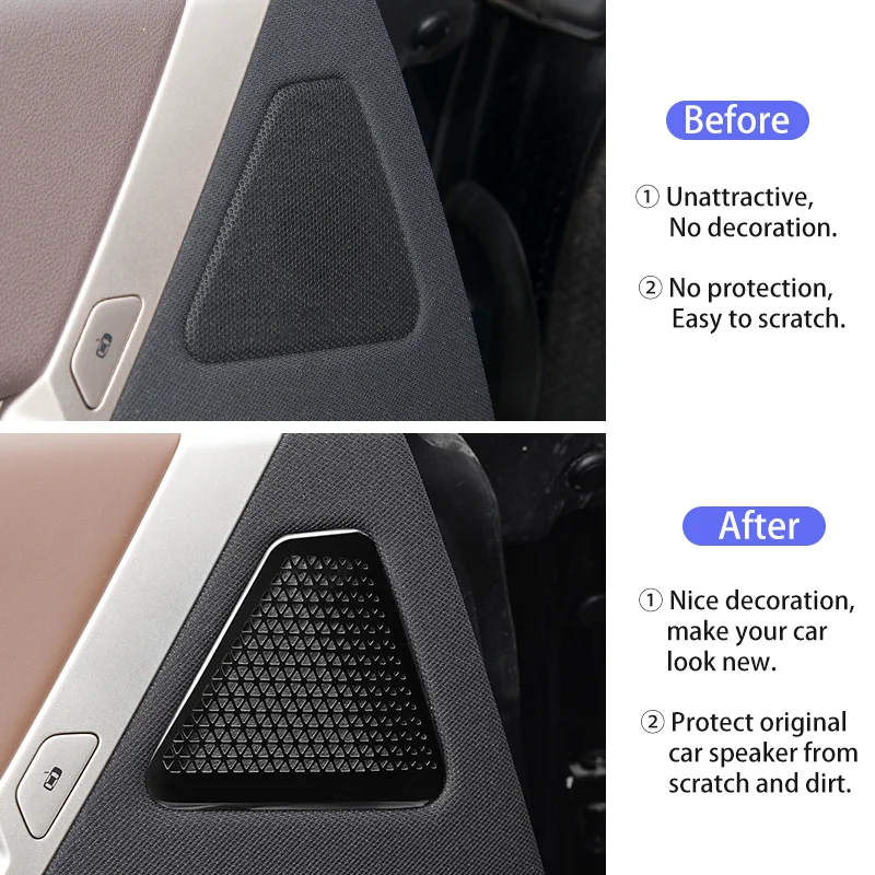 For BMW IX I20 iX IX40 IX50 M60 2022 2023 Stainless Steel Car Door Speaker Covers Rear Air Vent Outlet Dust Covers Accessories