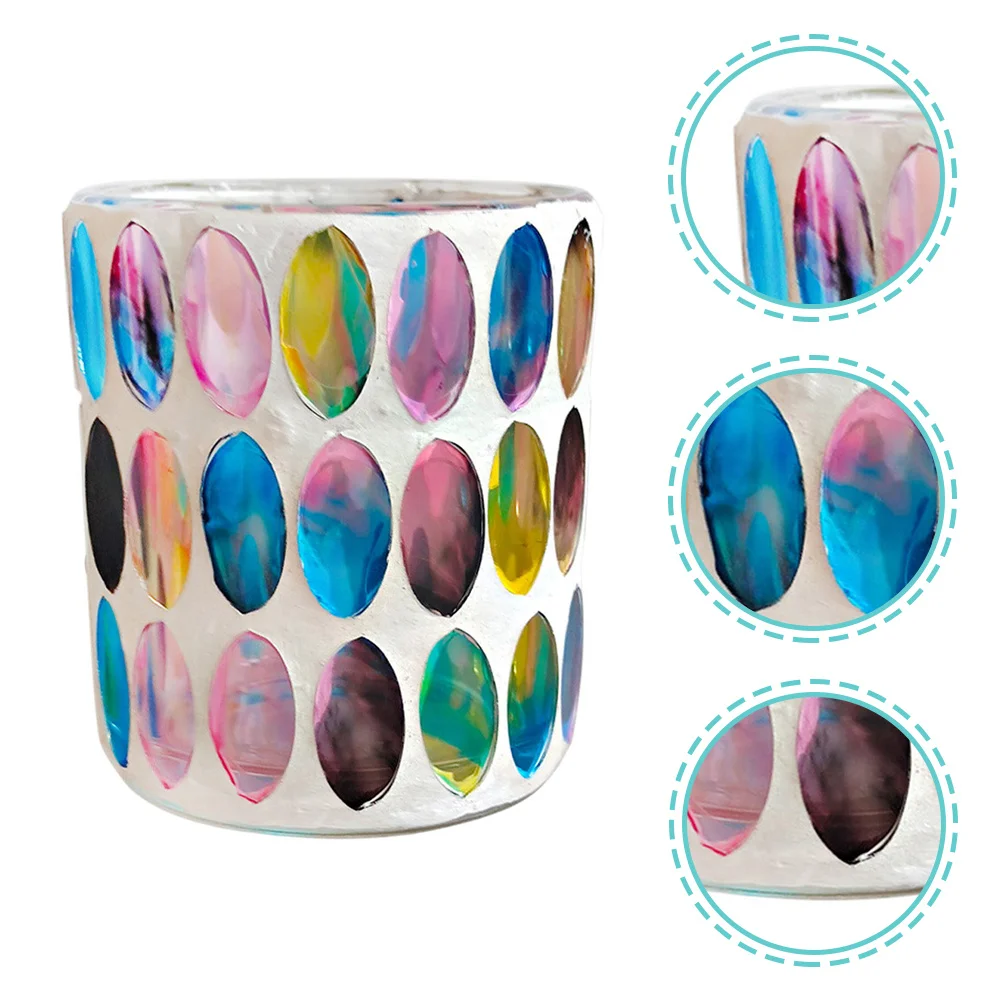 

Glass Holder Tea Light Holder Mosaic Design Small Storage Container Romantic Decor for Weddings Parties Home Table