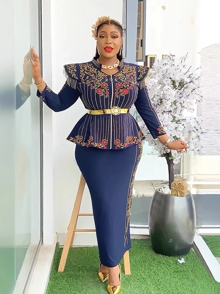 

2 шт., африканская одежда для женщин, топы и юбки, комплекты, костюмы Dashiki Ankara, наряды больших размеров, платья для свадебной вечеринки, Vestidos Kaftan