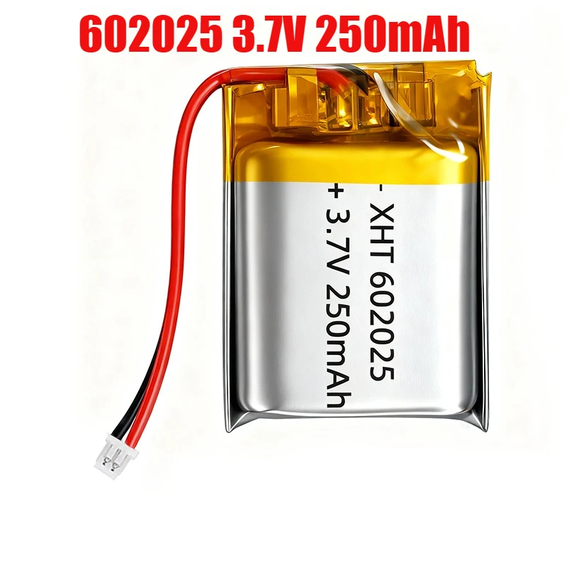 

1-4pcs 602025 Battery 250mAh 3.7V Lithium Polymer Battery for GPS Smart Watch Flashlight Electric Toy Speaker Headset