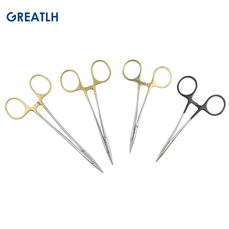 1pcs Needle Holder Stainless Steel Needle Holding Forceps Pliers Golden Handle Black Handle Four Types