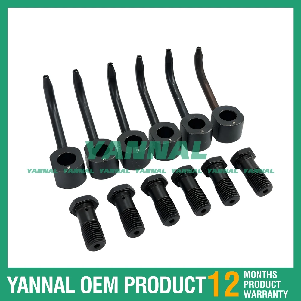 Excellent quality 6PCS Oil Nozzle + Screw For Doosan / Develon D1146 Excavator Engine Parts