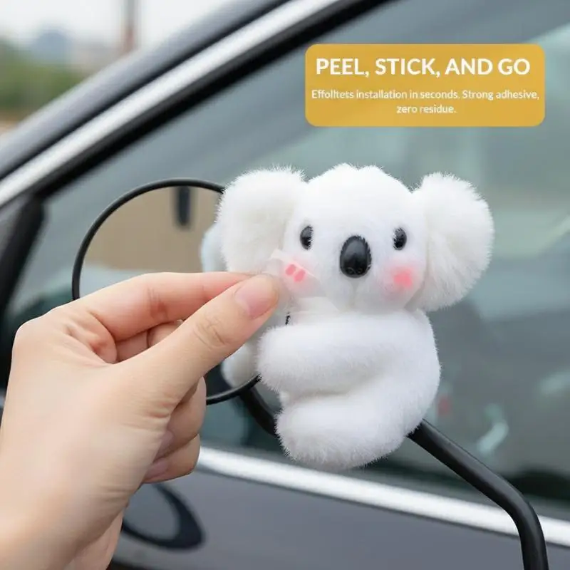 

11cm Cute Koala Plush Doll Ornament For Motorcycle Scooter Bike Rearview Mirror Handlebar Decoration Accessories Lovely Gifts