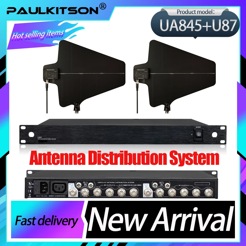 Paulkitson UA845 Antenna Distribution System 5 Channel Splitter Rf Signal Distributor For Wireless Microphone 460-950mhz