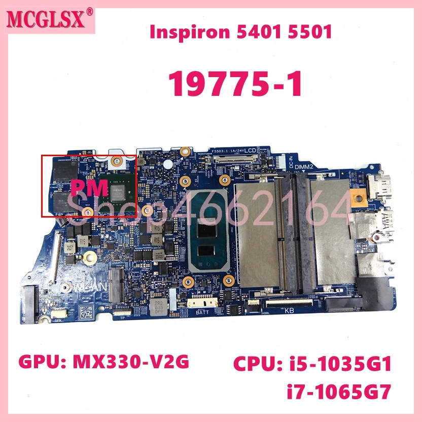 19775-1 Z procesorem i3 i5 i7-10th Gen UMA/V2G Płyta główna do laptopa Dell Inspiron 5401 5501 Vostro 5401 5501 Testowana płyta główna OK