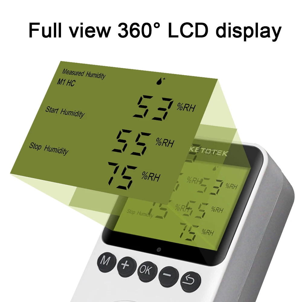 Imagem -05 - Controlador de Umidade Digital Higrostato Kt3300 2095 rh Modo de Desumidificação de Umidificação com Sensor