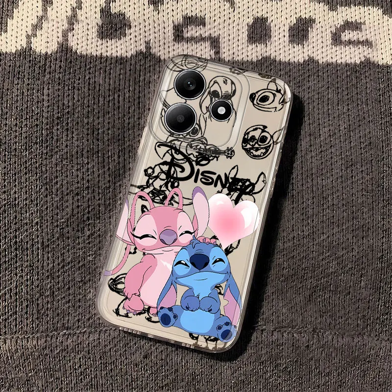 Custodia per telefono per Xiaomi Redmi Note 12S 10Lite 11 14 13 12 Pro Plus 10S 11S 10Pro Cover trasparente Disney Stitch Love