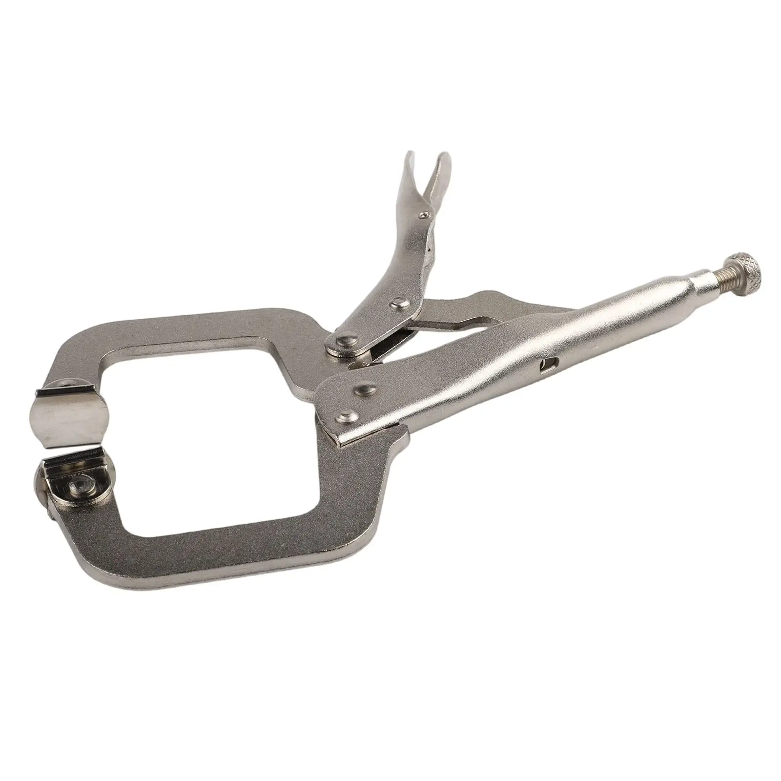 Locking C Clamp Welding Pliers 9 inch Steel with Adjustable Pressure Screw and Wood Tenon Locator for Workshop Use