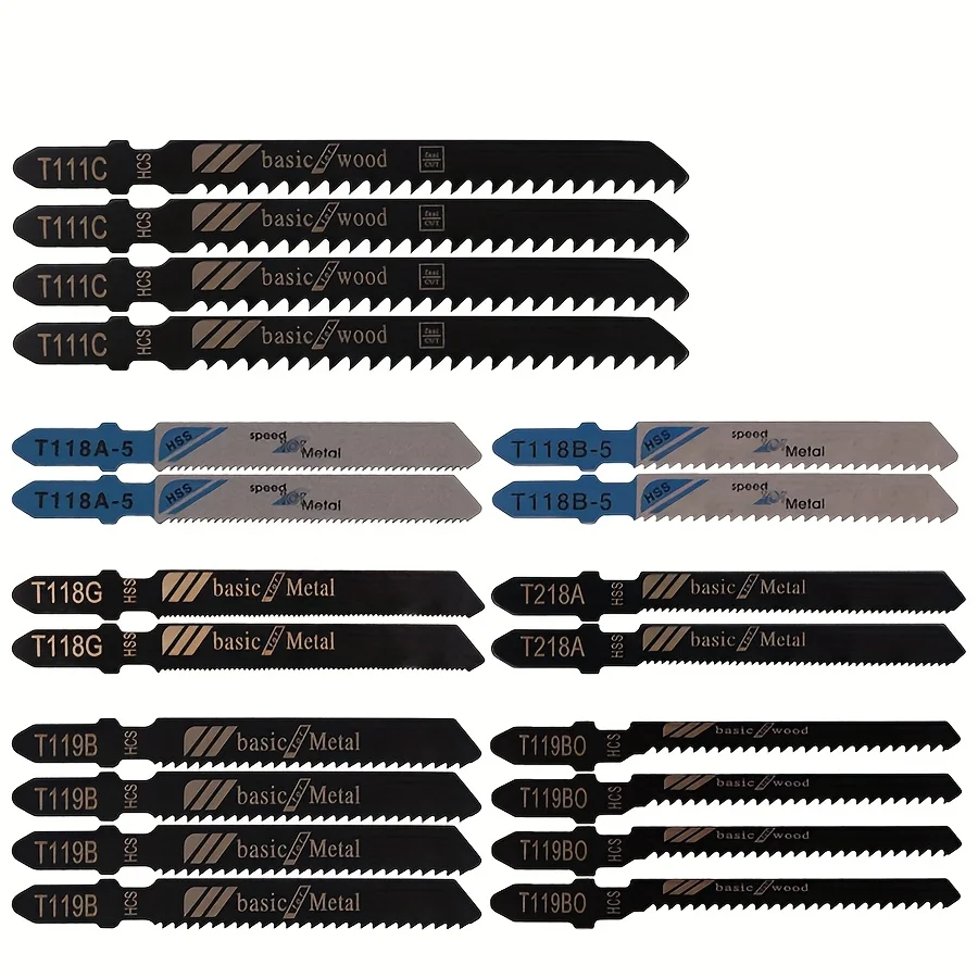 20pcs Premium High Carbon Steel Clamping Saw Blade Kit - Multi-matter Cutting for Wood/Plastic/Metal | Durable and Sharp Blades