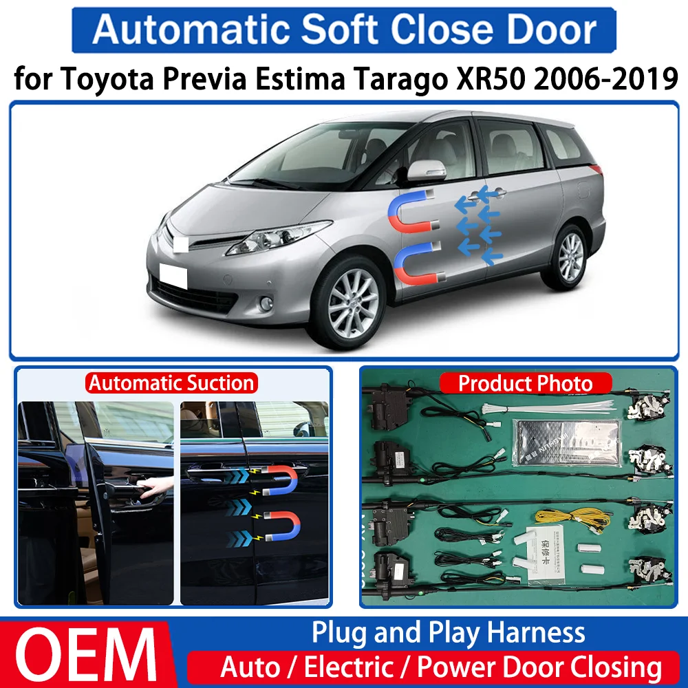 for Toyota Previa Estima Tarago XR50 2006-2019 Car OEM Automatic Soft Close Door Electric Suction Kit Auto Power Closing System