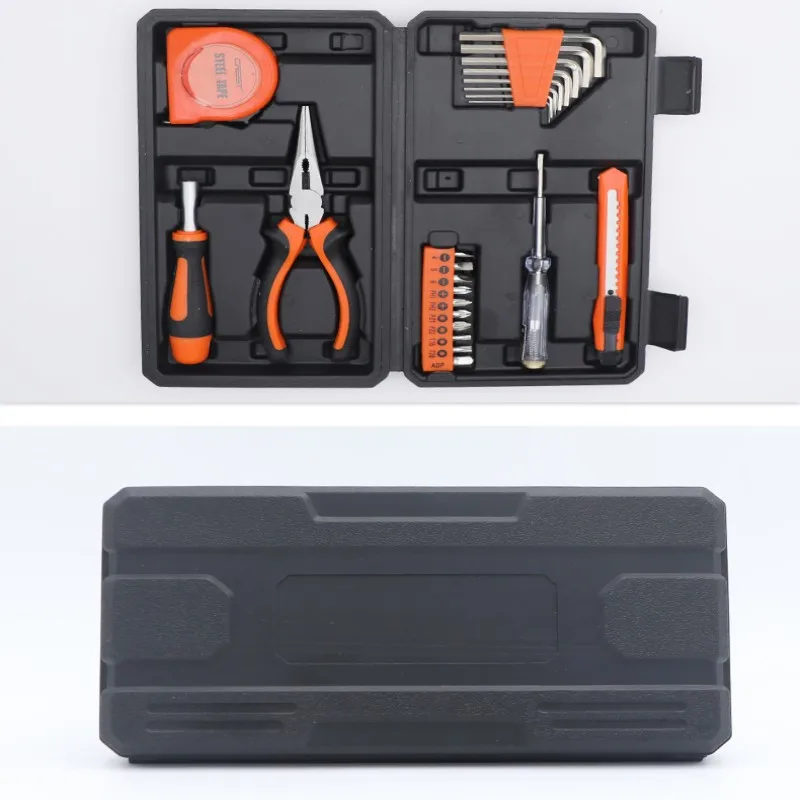 23-piece/7 Types Portable Home Tool Set Household Multi-function Screwdriver Hardware Combination Toolbox Home Repair Box