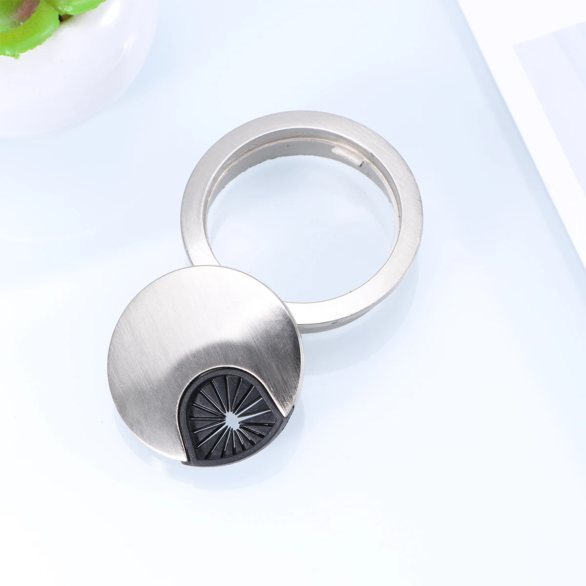 

2Pcs 50Mm Round Wiring Outlet Cover Cable Cord Hole Cover Zinc Alloy for Computer Desk Grommet Home Office Silver