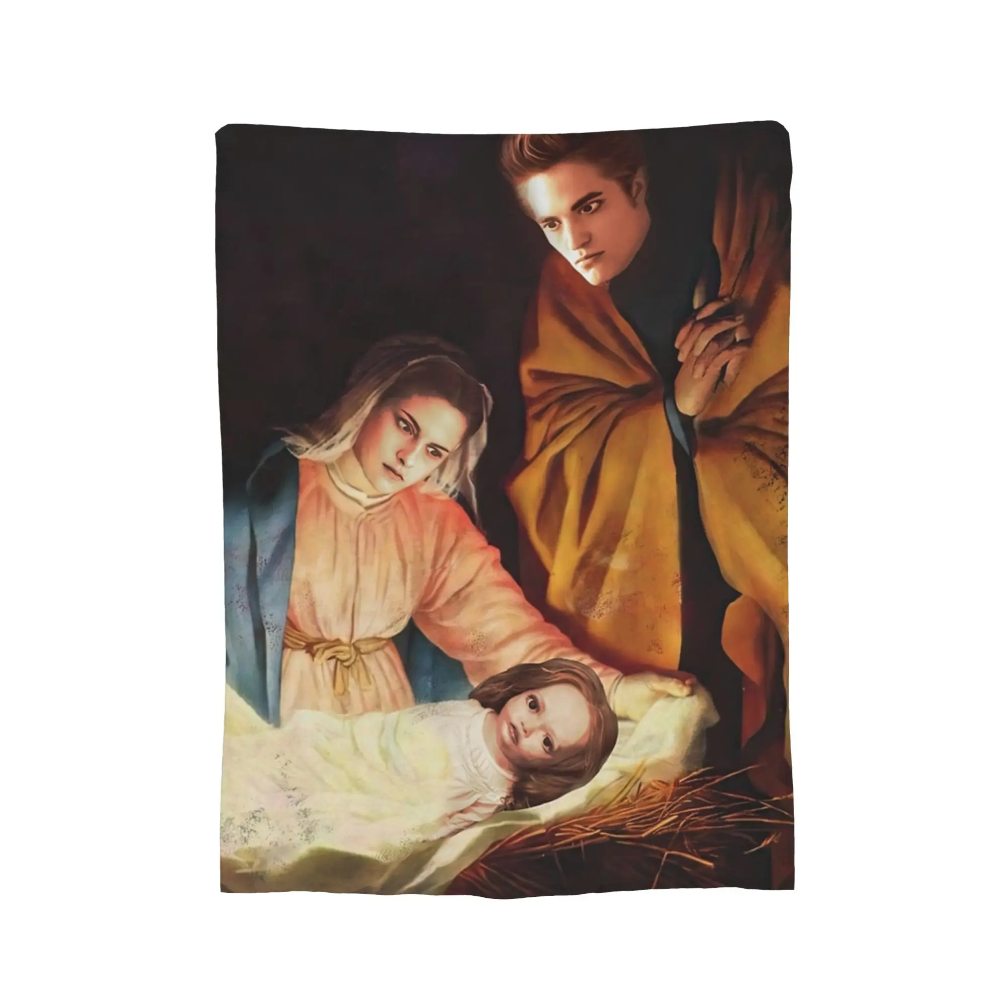Twilight Bella and Edward Blankets Flannel Robert Pattinson Breathable Warm Throw Blankets for Sofa Travel Bedding Throws