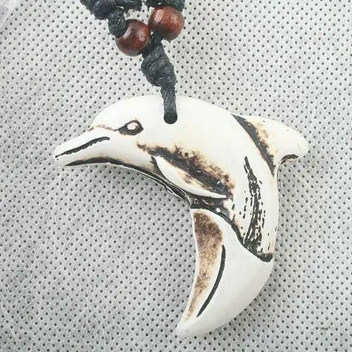 1 шт., подвеска в виде дельфина с деревянными бусинами