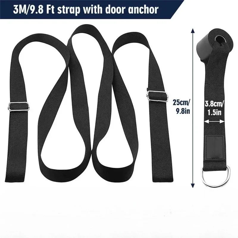 3M Door Flexibility Stretching Yoga Stretch Strap Leg Stretcher Strap D-Ring Belt Dance Gymnastics Resistance Fitness Gym Bands