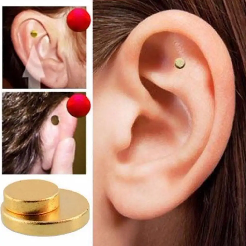 2 Pcs Stop Smoking Magnets Stimulate External Ear Healthy Material Nontoxic Eliminate Quit Smoking Acupressure Patch