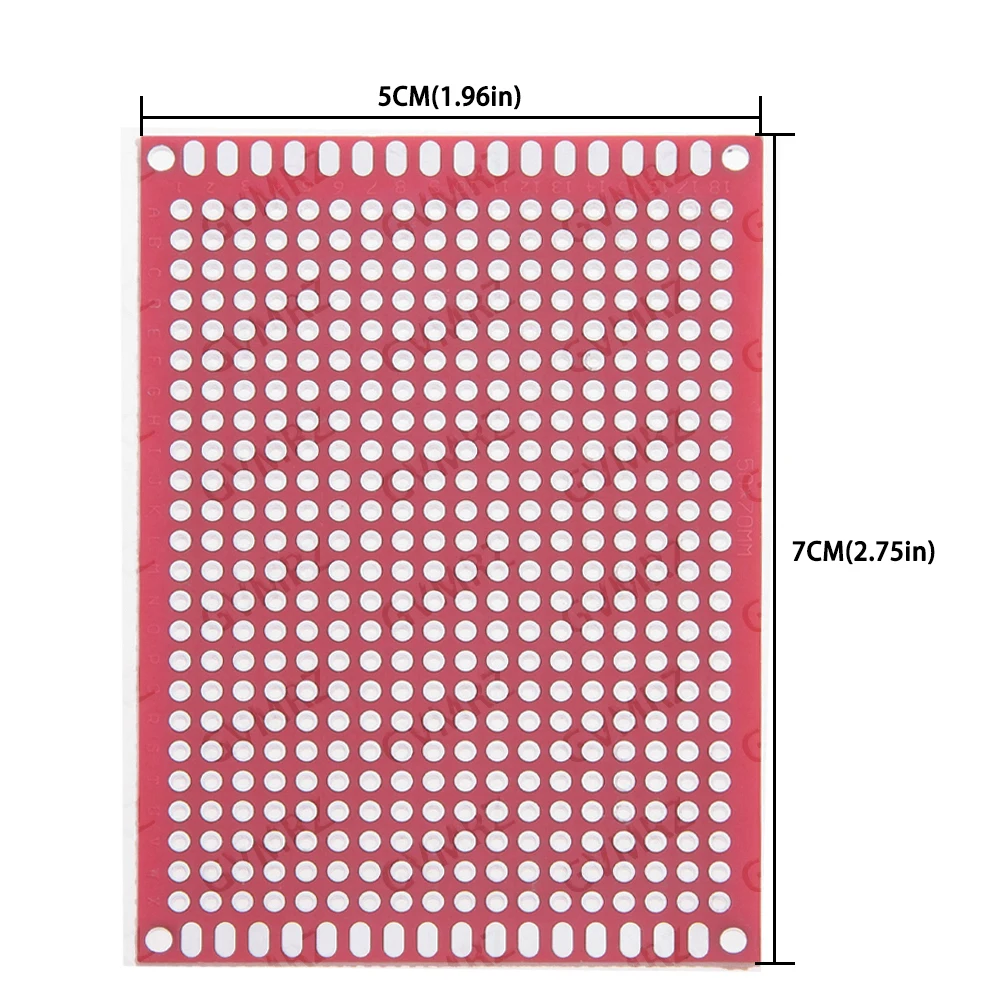 5PCS 3x7cm Double Sided PCB Prototype Board Universal Through Hole Perfboard Assorted Sizes and Colors for DIY Electronics 4x6cm