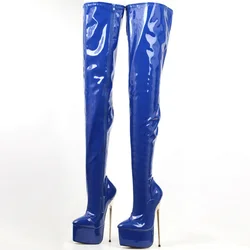 CACA BDSM stivali alti alla coscia, stivaletti Fetish con tacco a spillo in metallo da 22cm, scarpe da ballo da uomo, Botas con piattaforma Sexy, colori personalizzati, Dropship