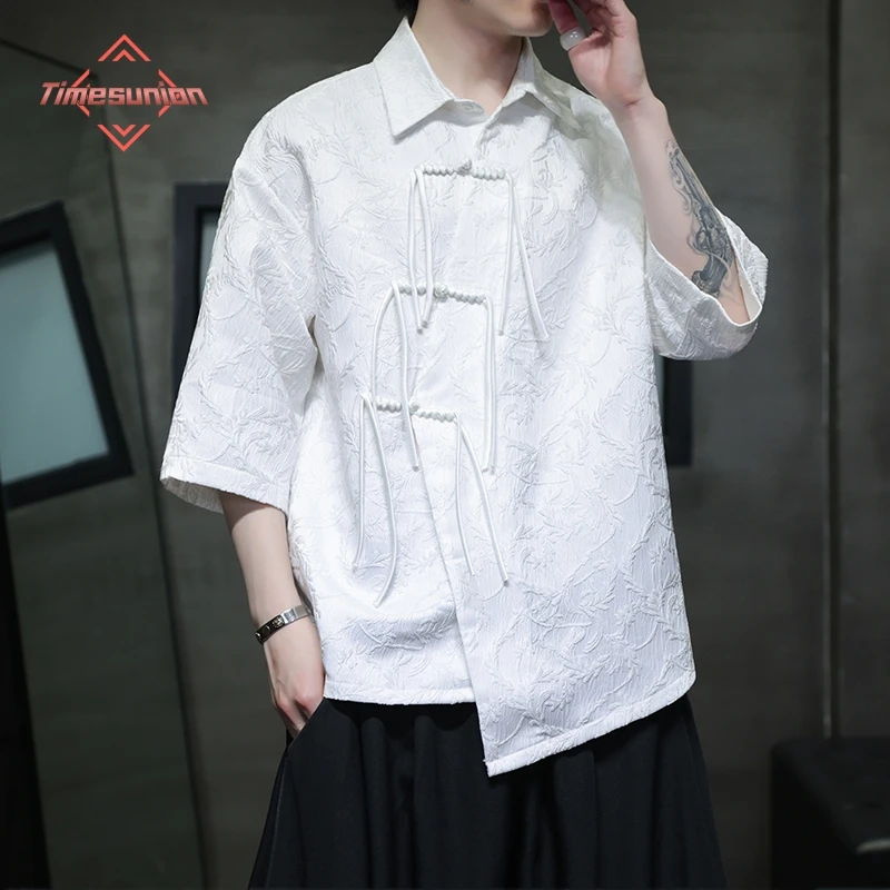 Chinese Style Tang Suit Shirts Wheat Jacquard Retro Jacket Traditional Top Kung Fu Tai Chi Shirt New Year Party Clothes Hanfu