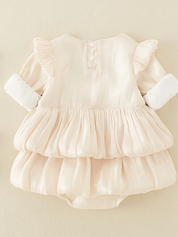 ชุดเด็กผู้หญิงฤดูใบไม้ร่วง-ฤดูใบไม้ผลิ กางเกงขายาวเอวสูง ดีไซน์ผูกโบว์ ผ้าโพลีเอสเตอร์เนื้อนุ่มใส่สบาย