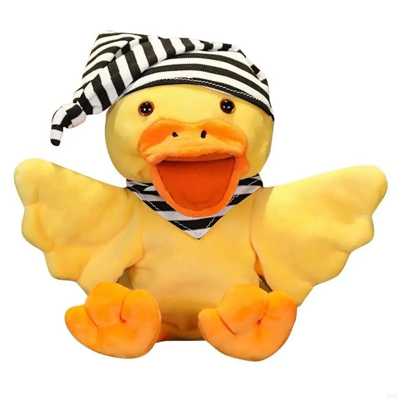

95AE Lovely Hand Puppet Role for Play Parrot/Duck for Doll Pretend Story Telli