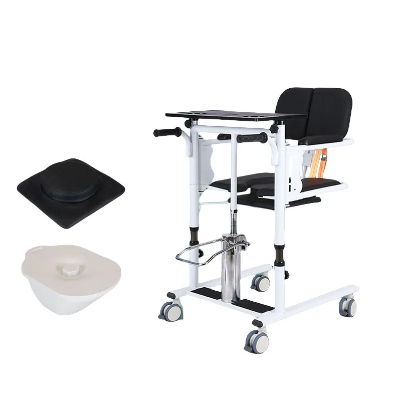 Factory Direct Sales Multi-functional Shower Hydraulic Transfer Chairs for the Disabled Elderly White 55x63x96-118cm