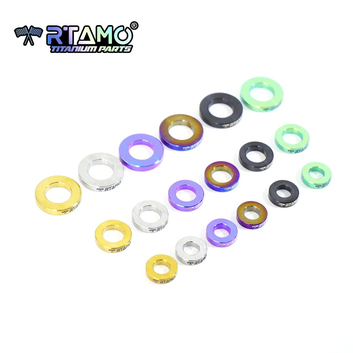 RTAMO Titanium Spacer Washer M6 M8 M10 Exhaust Gasket, Thickened Washer for Pump on Caliper Motorcycle Bike Conversion (1pc)
