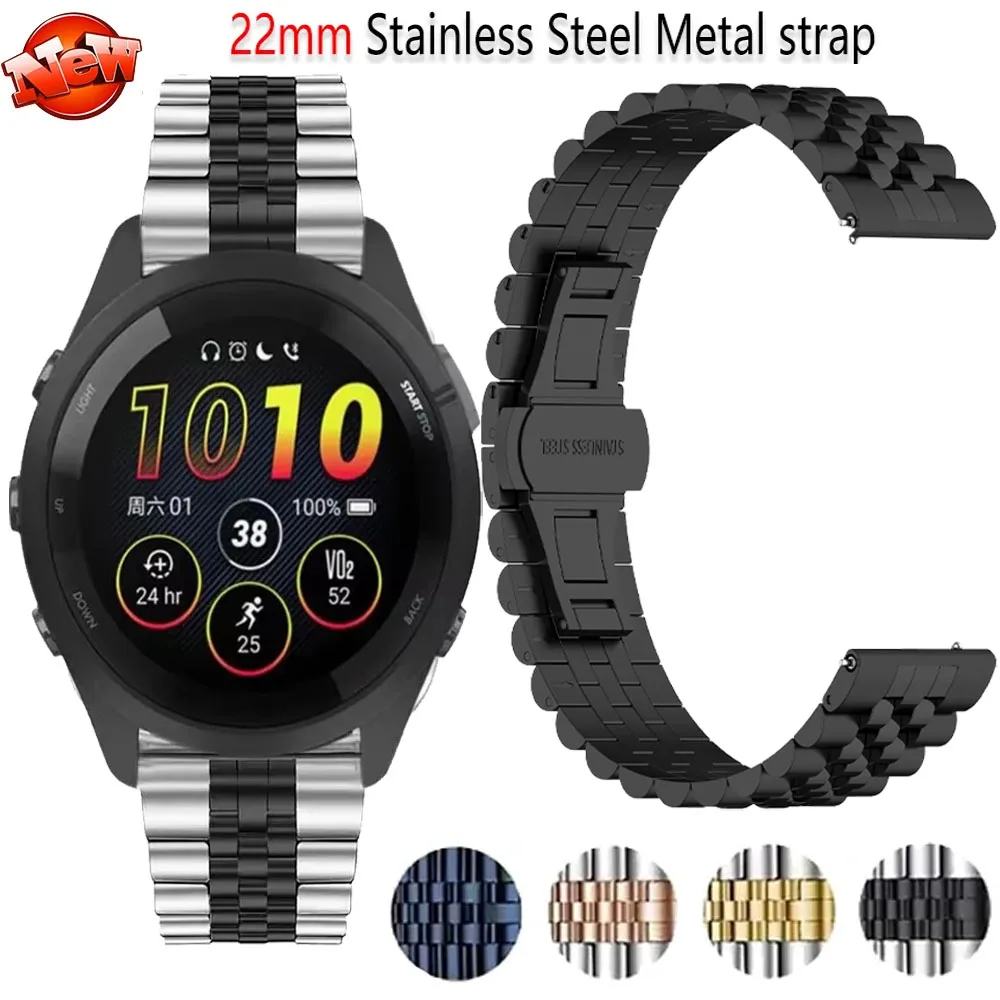 

22mm Stainless Steel Strap For Garmin Forerunner 970 265 255 965 955 745 Metal Bracelet Correa For Garmin Vivoactive 4/Venu 3 2