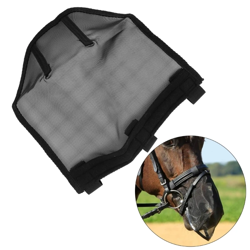 Couvercle filtre nez cheval respirant, masque anti-mouches, Protections faciales confortables pour cheval, réduit les