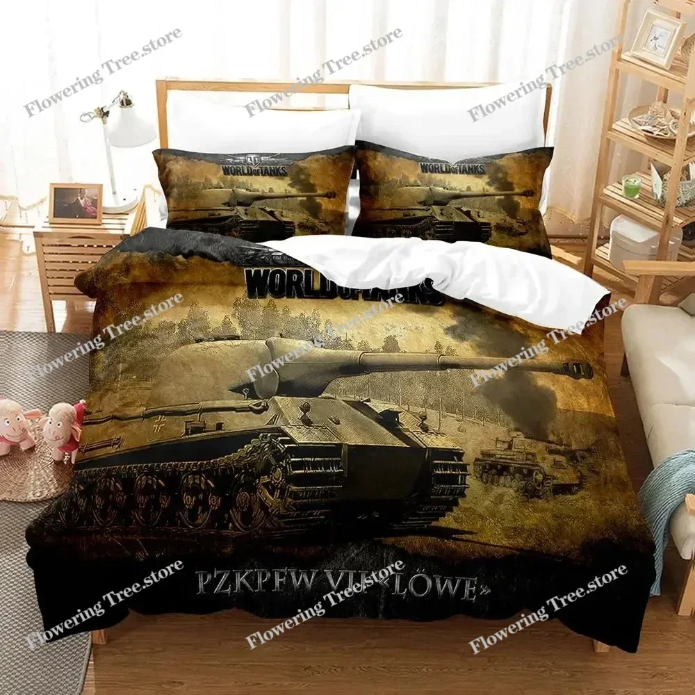 Game World Of Tanks Bedding Set Duvet Cover Bed Set Quilt Cover Pillowcase Comforter king Queen Size Boys Adult Bedding Set029