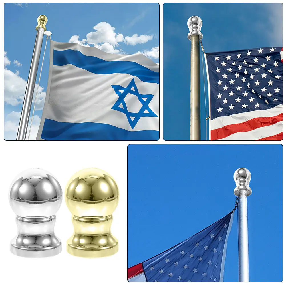 2Pcs Flag Pole Topper Stylish Rotating Flagpole Topper Visual Appeal Flag Pole Accessories and Parts Decorative