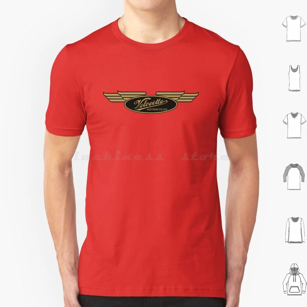 Velocette Motorcycle Logo T Shirt Big Size 100% Cotton Vintage Motorcycle Velocette Police Bike Classic Biker Chopper Bobber