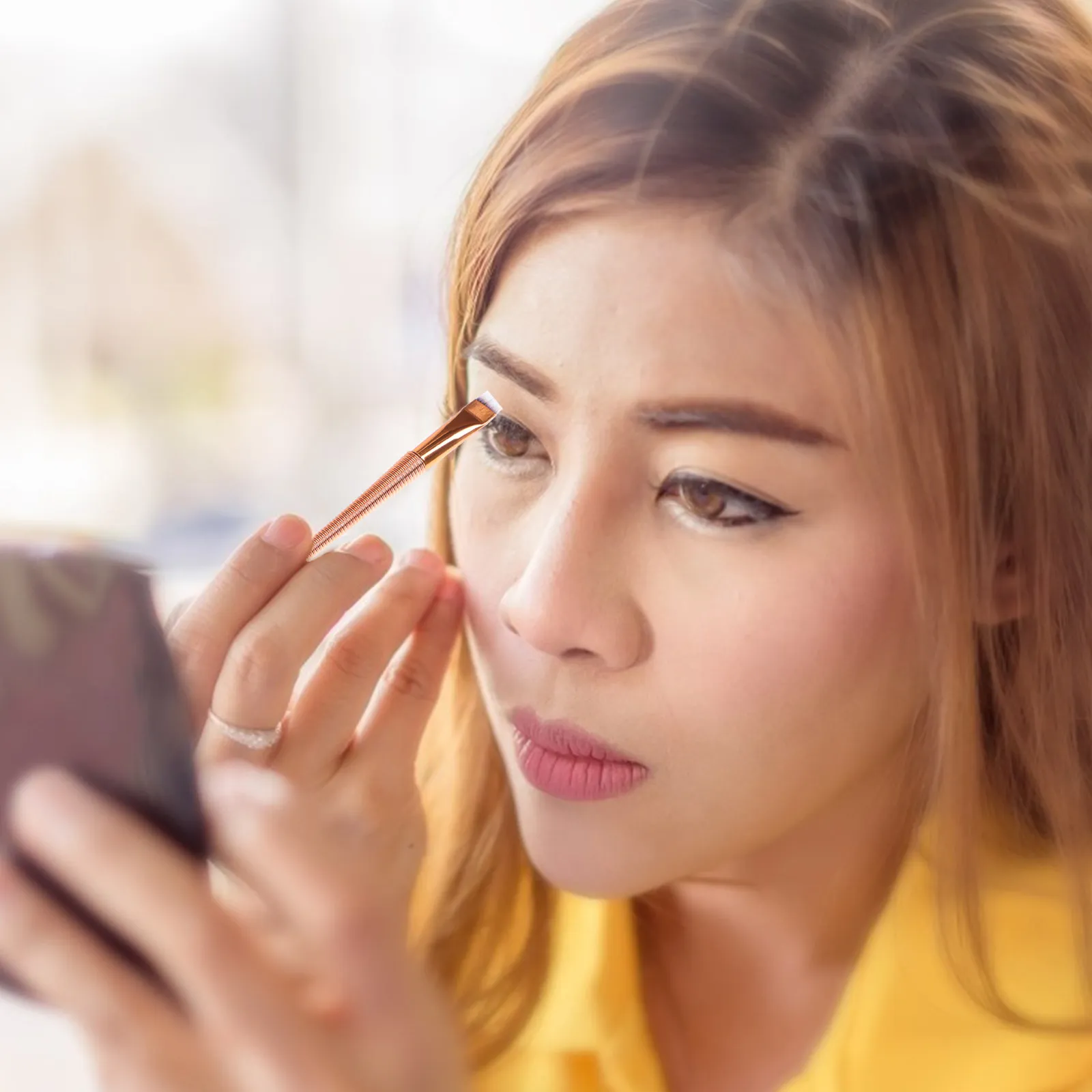 2Pcs Thin Eyeliner Brushes Flat Oblique Dual-Use Eye Makeup Tool Eyebrow Brush Practical Brush Eyeliner Makeup Tool