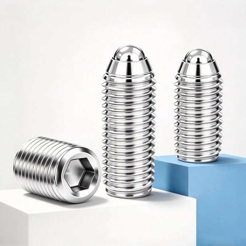 304 A2 Stainless Steel Hex Socket Spring Ball Plunger Grub Bolt Point Set Screw M2.5 M3 M4 M5 M6 M8 M10 M12 Assorted Pack