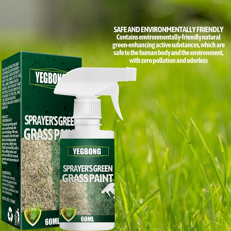 Grass and Shrub Renew Spray Paint Long Lasting Green Lawn Grass Spray for Dormant Patchy or Faded Lawn