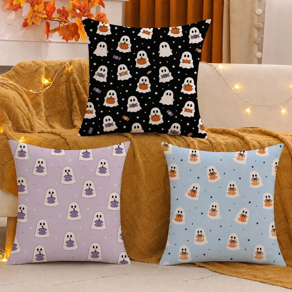 Funda de almohada Imp de Halloween Cushion Cover Pillow Case plush Double-sided Print Square Covers Sofa Home Cushion