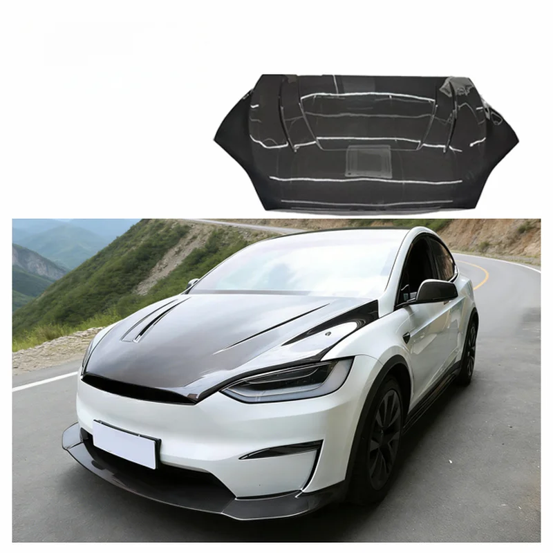 High Quality Dry Carbon Fiber Front Hood Body Kit Exterior Upgrade Tuning Parts For 2023-2025 New Model X