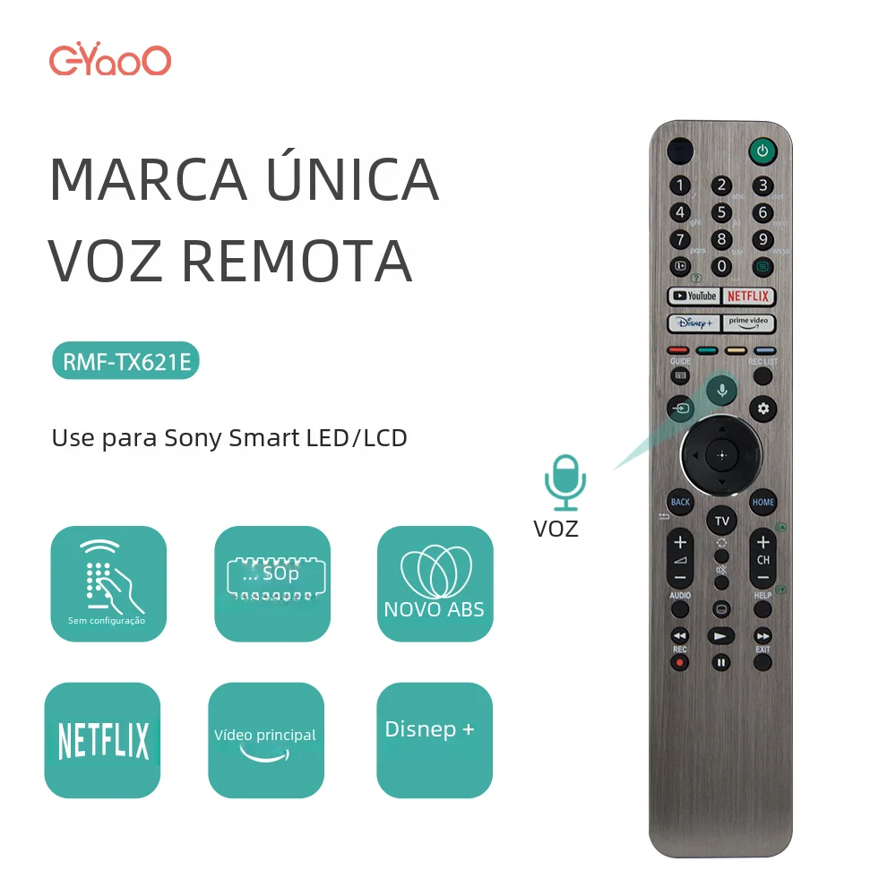 Bravia-Controle Remoto de Voz Inteligente para TV Sony Backlight, 4K, HD, RMF-TX600E, RMF-TX611E, XBR-75X850G, XBR-65X950G, XBR-75X90CH, KD-98Z9G, RMF-TX600G,