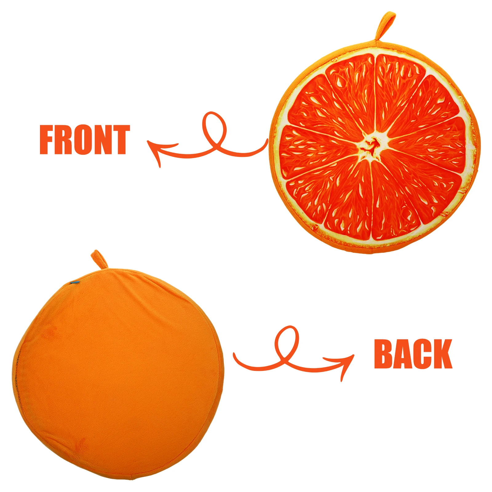 

3D Fruit Orange Seat Cushion Pillow 33cm Soft Detachable Cover Home Sofa Chair Decoration Decorative Round Throw Pillow