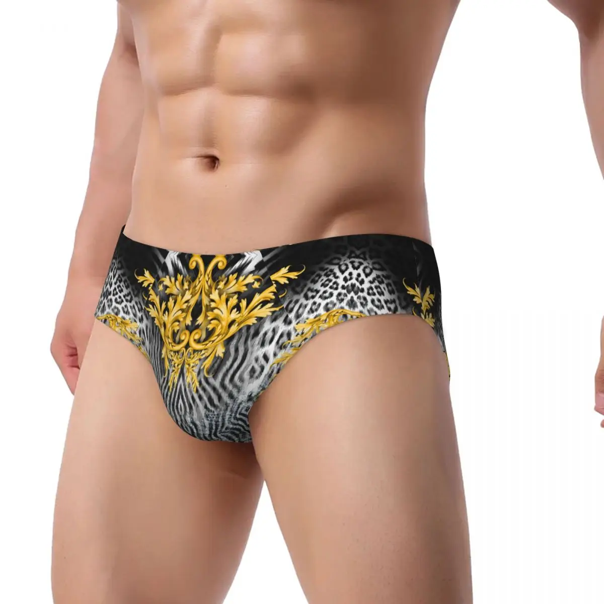Culotte en Forme de Triangle Baroque localité pour Homme, Sous-vêtement Respirant avec Peau d'Animal Mixte