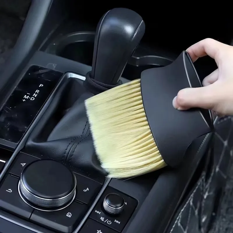 2PCS Bristle Cleaning Brush Car Interior Dust Removal Tool Long Hair Dust Sweeping Brush For Auto Air Vent Dashboard Seat Gap