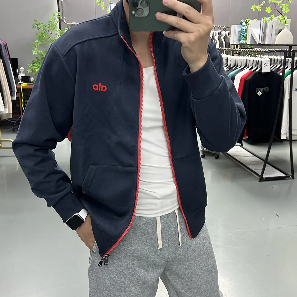 سترة صوفية رجالية رياضية مستوحاة من الاتجاه الأوروبي ملابس الشارع الشهير ماركة مطرزة بحروف فضفاضة ملابس خارجية للزوجين ملابس علوية