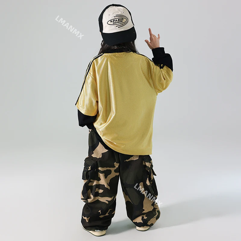 女の子のヒップホップスタイルのコスチューム、ストリートパフォーマンス、子供のダンスウェア