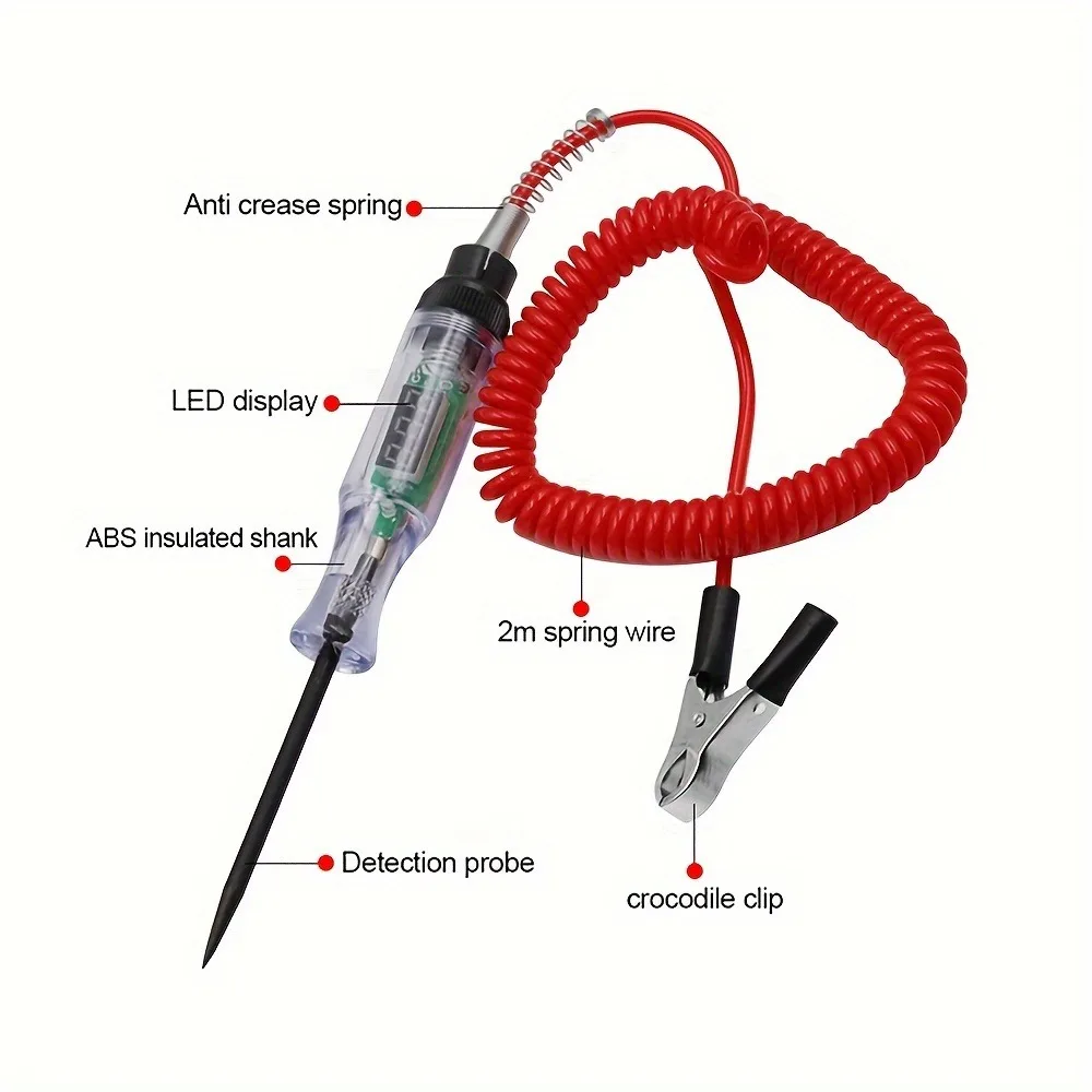 قلم كشف جهد السيارات ، إصلاح أعطال السيارات ، اختبار الدوائر ، الإضاءة الخلفية الرقمية ، اختبار التحقيق التشخيصي #3