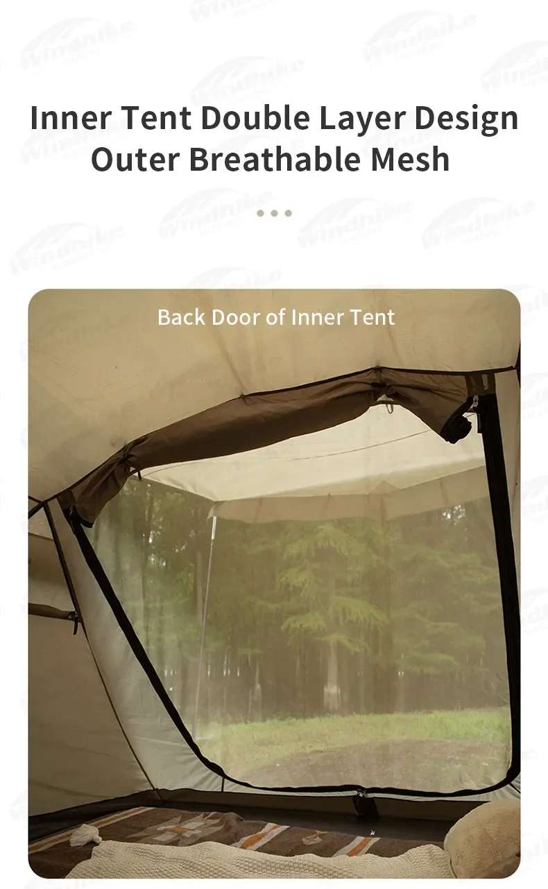 Naturehike Widder-Tunnelzelt, Camping, Outdoor, für 4–6 Personen, großes Raumzelt, 4-Jahreszeiten-Zelt, erweitertes Zelt, Familien-Reisezelt, wasserdicht – Detail 17
