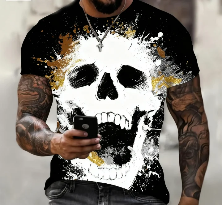 Men Gothic Skull Graphic T‑Shi - Men'S Fashion For Summer 2026 评论和价格